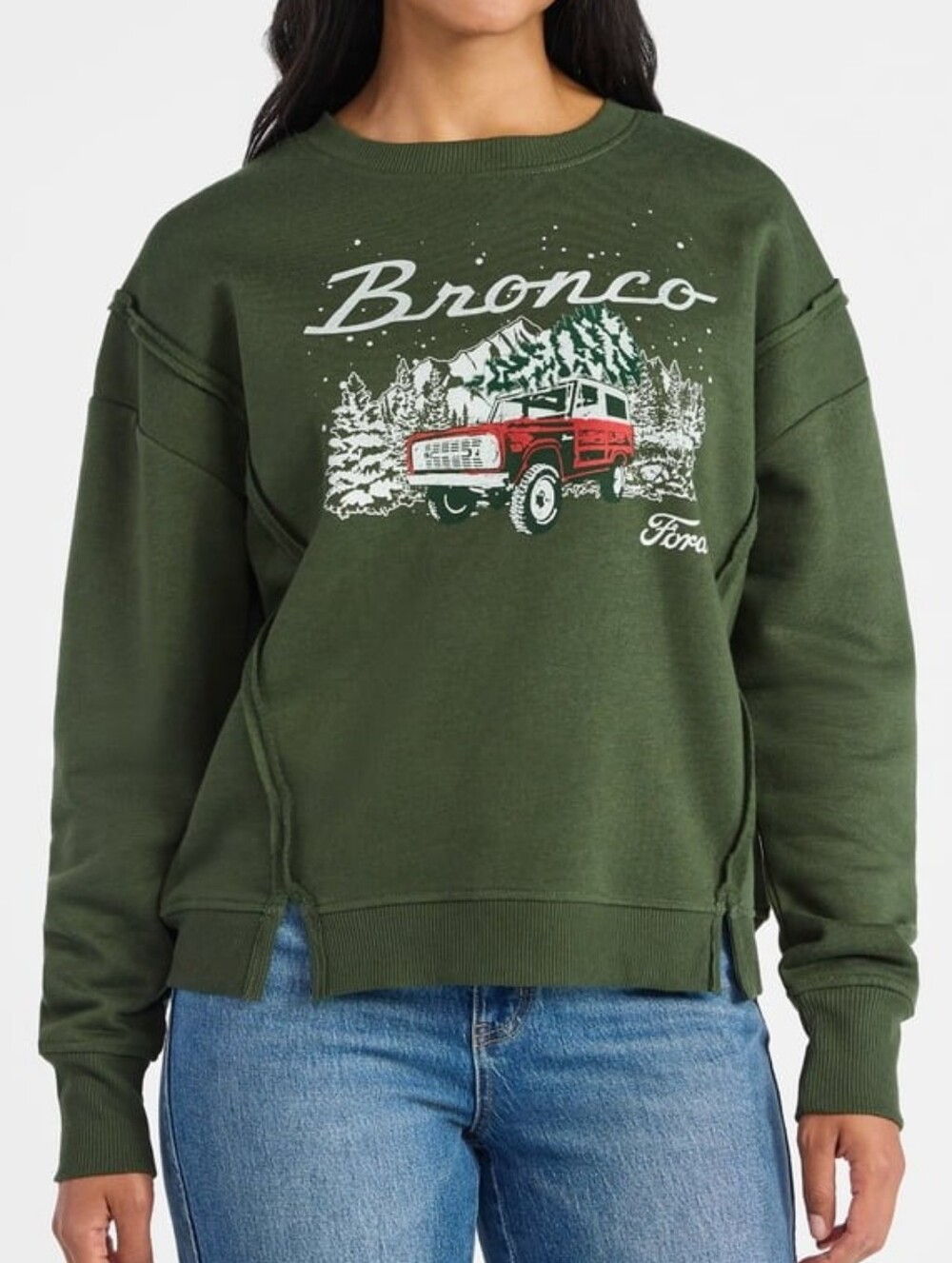 Ford Bronco Forest Green Graphic Sweatshirt